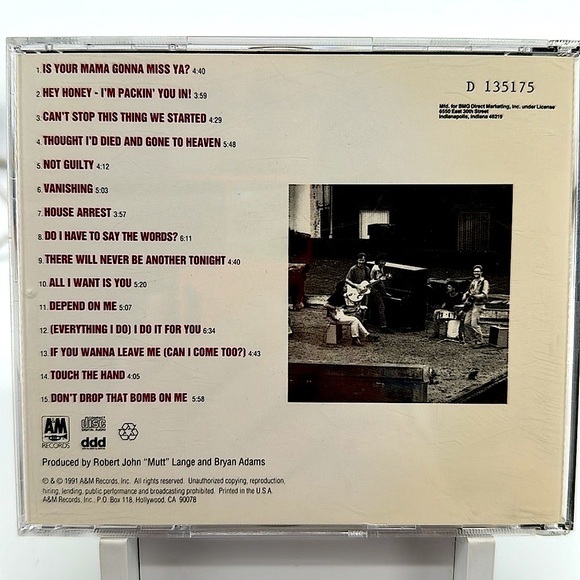 Bryan Adams - Waking Up The Neighbours on CD. 1991 - Picture 3 of 5